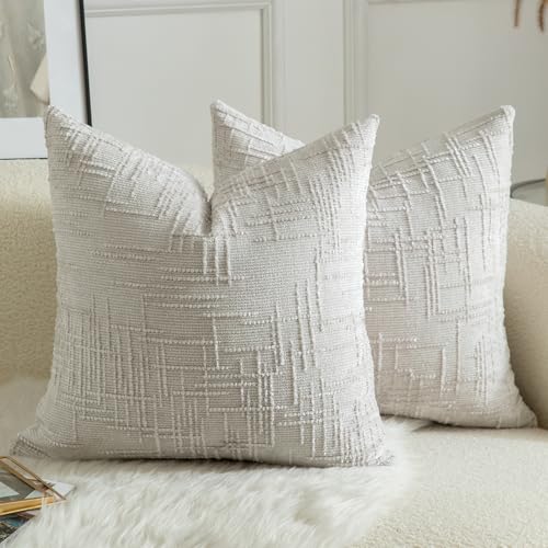 Mandioo 2er Set Chenille Kissenbezug Dekorativer Kissenbezüge Gemütlicher weichen Kissenhülle Sofakissen Dekokissen Couchkissen Zierkissenbezug Schlafzimmer Wohnzimmer 45x45 cm Perlgrau Mandioo 2er Set Chenille Kissenbezug Dekorativer Kissenbezüge Gemütlicher weichen Kissenhülle Sofakissen Dekokissen Couchkissen Zierkissenbezug Schlafzimmer Wohnzimmer 45x45 cm Perlgrau von Mandioo