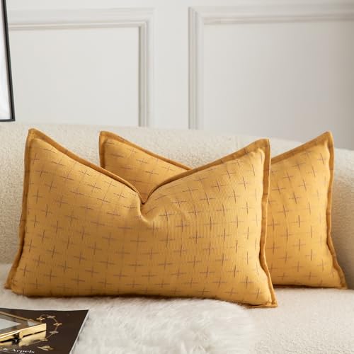 Mandioo 2er Set Kissenbezug Hanftuch Weben Textur Modern Bauernhaus Kissenbezüge Kissenhülle Dekorieren Zierkissenbezug Sie Wohnzimmer Sofa Schlafzimmer Bett 30x50cm Gelb Mandioo 2er Set Kissenbezug Hanftuch Weben Textur Modern Bauernhaus Kissenbezüge Kissenhülle Dekorieren Zierkissenbezug Sie Wohnzimmer Sofa Schlafzimmer Bett 30x50cm Gelb von Mandioo