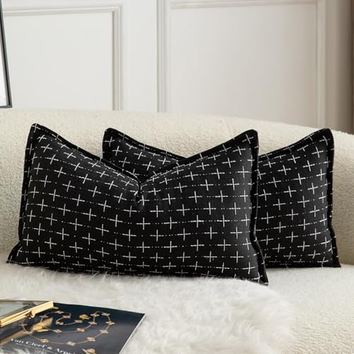 Mandioo 2er Set Kissenbezug Hanftuch Weben Textur Modern Bauernhaus Kissenbezüge Kissenhülle Dekorieren Zierkissenbezug Sie Wohnzimmer Sofa Schlafzimmer Bett 30x50cm Schwarz Mandioo 2er Set Kissenbezug Hanftuch Weben Textur Modern Bauernhaus Kissenbezüge Kissenhülle Dekorieren Zierkissenbezug Sie Wohnzimmer Sofa Schlafzimmer Bett 30x50cm Schwarz von Mandioo