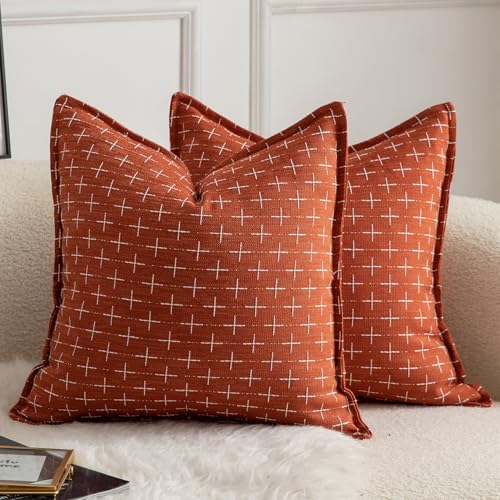 Mandioo 2er Set Kissenbezug Hanftuch Weben Textur Modern Bauernhaus Kissenbezüge Kissenhülle Dekorieren Zierkissenbezug Sie Wohnzimmer Sofa Schlafzimmer Bett 45x45cm Karamellfarbe Mandioo 2er Set Kissenbezug Hanftuch Weben Textur Modern Bauernhaus Kissenbezüge Kissenhülle Dekorieren Zierkissenbezug Sie Wohnzimmer Sofa Schlafzimmer Bett 45x45cm Karamellfarbe von Mandioo