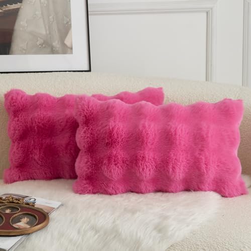Mandioo 2er Set Luxus Dekorativ dicken Woll Kissenbezug Super Soft Wave Blase Plüschwolle werfen Kissenbezüge Zierkissenbezüge Sofakissen Schlafzimmer Kissenhülle für Sofa 30x50cm heiß pink Mandioo 2er Set Luxus Dekorativ dicken Woll Kissenbezug Super Soft Wave Blase Plüschwolle werfen Kissenbezüge Zierkissenbezüge Sofakissen Schlafzimmer Kissenhülle für Sofa 30x50cm heiß pink von Mandioo