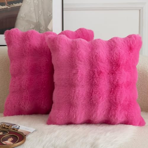 Mandioo 2er Set Luxus Dekorativ dicken Woll Kissenbezug Super Soft Wave Blase Plüschwolle werfen Kissenbezüge Zierkissenbezüge Sofakissen Schlafzimmer Kissenhülle für Sofa 45x45cm heiß pink Mandioo 2er Set Luxus Dekorativ dicken Woll Kissenbezug Super Soft Wave Blase Plüschwolle werfen Kissenbezüge Zierkissenbezüge Sofakissen Schlafzimmer Kissenhülle für Sofa 45x45cm heiß pink von Mandioo