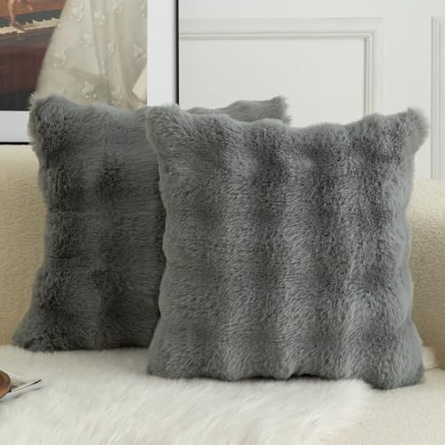 Mandioo 2er Set Luxus Dekorativ dicken Woll Kissenbezug Super Soft Wave Blase Plüschwolle werfen Kissenbezüge Zierkissenbezüge Sofakissen Schlafzimmer Kissenhülle für Sofa 55x55cm Grau Mandioo 2er Set Luxus Dekorativ dicken Woll Kissenbezug Super Soft Wave Blase Plüschwolle werfen Kissenbezüge Zierkissenbezüge Sofakissen Schlafzimmer Kissenhülle für Sofa 55x55cm Grau von Mandioo