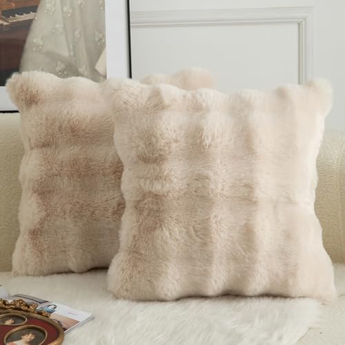Mandioo 2er Set Luxus Dekorativ dicken Woll Kissenbezug Super Soft Wave Blase Plüschwolle werfen Kissenbezüge Zierkissenbezüge Sofakissen Schlafzimmer Kissenhülle für Sofa 60x60cm Beige Mandioo 2er Set Luxus Dekorativ dicken Woll Kissenbezug Super Soft Wave Blase Plüschwolle werfen Kissenbezüge Zierkissenbezüge Sofakissen Schlafzimmer Kissenhülle für Sofa 60x60cm Beige von Mandioo
