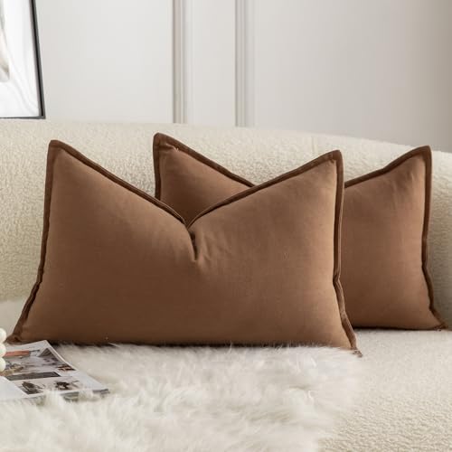 Mandioo 2er Set neutralen Baumwolle Kissenbezug 40x80cm Dekorative Kissenbezüge Dekokissen Boho Sofakissen Dekokissen Kissenhülle für Sofa Couch Wohnzimmer Schlafzimmer Braun Mandioo 2er Set neutralen Baumwolle Kissenbezug 40x80cm Dekorative Kissenbezüge Dekokissen Boho Sofakissen Dekokissen Kissenhülle für Sofa Couch Wohnzimmer Schlafzimmer Braun von Mandioo