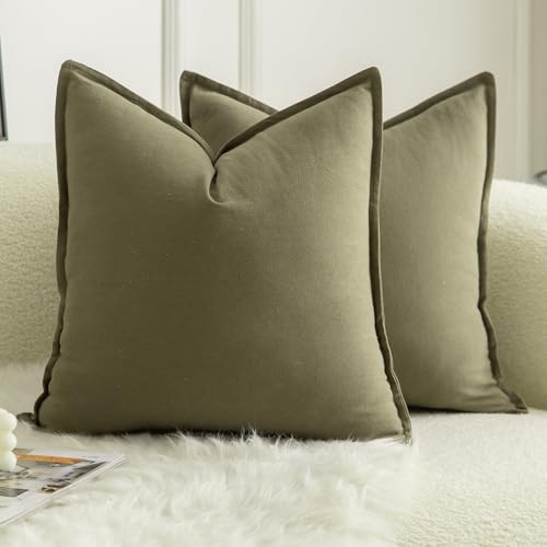 Mandioo 2er Set neutralen Baumwolle Kissenbezug 45x45cm Dekorative Kissenbezüge Dekokissen Boho Sofakissen Dekokissen Kissenhülle für Sofa Couch Wohnzimmer Schlafzimmer Olivgrün Mandioo 2er Set neutralen Baumwolle Kissenbezug 45x45cm Dekorative Kissenbezüge Dekokissen Boho Sofakissen Dekokissen Kissenhülle für Sofa Couch Wohnzimmer Schlafzimmer Olivgrün von Mandioo