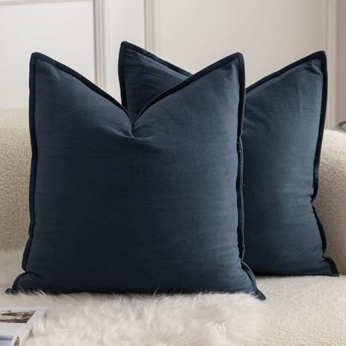 Mandioo 2er Set neutralen Baumwolle Kissenbezug 65x65cm Dekorative Kissenbezüge Dekokissen Boho Sofakissen Dekokissen Kissenhülle für Sofa Couch Wohnzimmer Schlafzimmer Marineblau Mandioo 2er Set neutralen Baumwolle Kissenbezug 65x65cm Dekorative Kissenbezüge Dekokissen Boho Sofakissen Dekokissen Kissenhülle für Sofa Couch Wohnzimmer Schlafzimmer Marineblau von Mandioo