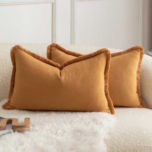 Mandioo 2er Set neutralen Baumwolle Quasten Kissenbezug 30x50cm Dekorative Kissenbezüge Dekokissen Boho Sofakissen Kissenhülle für Couch Sofa Schlafzimmer Wohnzimmer Heimdekoration Orange Braun Mandioo 2er Set neutralen Baumwolle Quasten Kissenbezug 30x50cm Dekorative Kissenbezüge Dekokissen Boho Sofakissen Kissenhülle für Couch Sofa Schlafzimmer Wohnzimmer Heimdekoration Orange Braun von Mandioo
