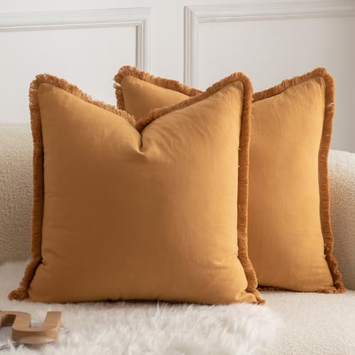 Mandioo 2er Set neutralen Baumwolle Quasten Kissenbezug 45x45cm Dekorative Kissenbezüge Dekokissen Boho Sofakissen Kissenhülle für Couch Sofa Schlafzimmer Wohnzimmer Heimdekoration Orange Mandioo 2er Set neutralen Baumwolle Quasten Kissenbezug 45x45cm Dekorative Kissenbezüge Dekokissen Boho Sofakissen Kissenhülle für Couch Sofa Schlafzimmer Wohnzimmer Heimdekoration Orange von Mandioo