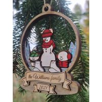 Benutzerdefinierte Schneefamilie Aus Holz von Mandis4UCreations