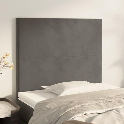 2 STK. Kopfteile Dunkelgrau 90x5x78/88 cm Samt, Höhenverstellbare Wandpaneele für Schlafzimmer, Weiches Rückenpolster Bett Headboard Wandschutz 2 STK. Kopfteile Dunkelgrau 90x5x78/88 cm Samt, Höhenverstellbare Wandpaneele für Schlafzimmer, Weiches Rückenpolster Bett Headboard Wandschutz von Mandloder