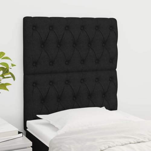 2 STK. Kopfteile Schwarz 80x7x78/88 cm aus Stoff, verstellbares Bett-Kopfteil für Schlafzimmer, stabiles Wandpolster mit Holzbeinen 2 STK. Kopfteile Schwarz 80x7x78/88 cm aus Stoff, verstellbares Bett-Kopfteil für Schlafzimmer, stabiles Wandpolster mit Holzbeinen von Mandloder