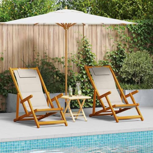 2er Set Klappbarer Liegestuhl für Garten & Terrasse, Massivholz Akazie Braun, 61.5 x 123 x 82cm, Robuste Outdoor-Möbel mit Kopfkissen für Entspannung 2er Set Klappbarer Liegestuhl für Garten & Terrasse, Massivholz Akazie Braun, 61.5 x 123 x 82cm, Robuste Outdoor-Möbel mit Kopfkissen für Entspannung von Mandloder