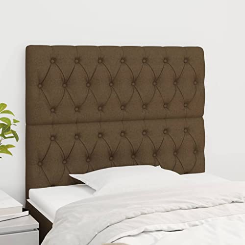 2er-Set Kopfteile, Dunkelbraun, 100x7x78/88 cm, verstellbar, Robustes Stoffpolster für Schlafzimmer, bequemer Wandschutz von Mandloder