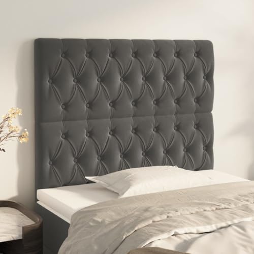 2er Set Kopfteile, dunkelgrau, aus weichem Samt, 100x7x78/88 cm, höhenverstellbar, für Schlafzimmer, robuste Holzbeine, Kopfteil-Ersatz, Elegantes Wandpolster, bequemes Rückenpolster 2er Set Kopfteile, dunkelgrau, aus weichem Samt, 100x7x78/88 cm, höhenverstellbar, für Schlafzimmer, robuste Holzbeine, Kopfteil-Ersatz, Elegantes Wandpolster, bequemes Rückenpolster von Mandloder