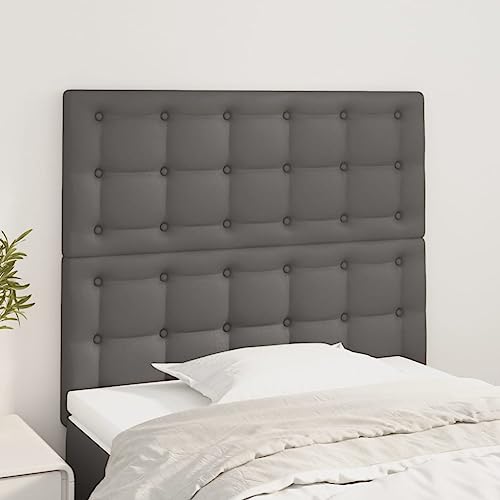 2er-Set Kopfteile, graues Kunstleder, 80x5x118/128 cm, höhenverstellbar, robust für Schlafzimmer, bequemer Wandschutz 2er-Set Kopfteile, graues Kunstleder, 80x5x118/128 cm, höhenverstellbar, robust für Schlafzimmer, bequemer Wandschutz von Mandloder
