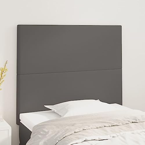 2er-Set Kopfteile Grau Kunstleder 90x5x78/88 cm, Höhenverstellbar für Bettgestelle, Robuste Holzbeine für Schlafzimmer, Elegantes Design und Einfache Montage 2er-Set Kopfteile Grau Kunstleder 90x5x78/88 cm, Höhenverstellbar für Bettgestelle, Robuste Holzbeine für Schlafzimmer, Elegantes Design und Einfache Montage von Mandloder