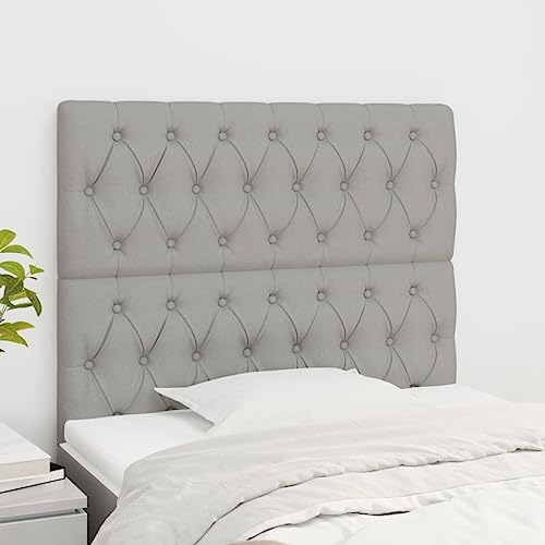 2er-Set Kopfteile Hellgrau 100x7x78/88 cm Stoff, Höhenverstellbar für Bettgestelle, Atmungsaktiv Langlebiges Bett-Kopfteil mit Holzbeinen 2er-Set Kopfteile Hellgrau 100x7x78/88 cm Stoff, Höhenverstellbar für Bettgestelle, Atmungsaktiv Langlebiges Bett-Kopfteil mit Holzbeinen von Mandloder