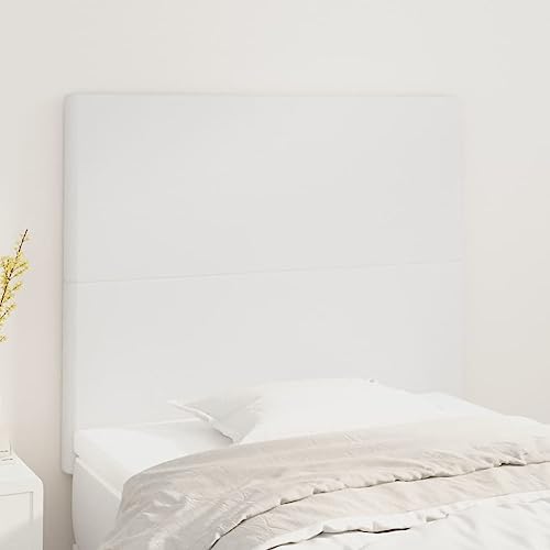 2er Set Kopfteile für Betten, weißes Kunstleder, höhenverstellbar 80x5x78/88 cm, stabiles Holzbettkopfteil, eleganter Wandschutz für Schlafzimmer 2er Set Kopfteile für Betten, weißes Kunstleder, höhenverstellbar 80x5x78/88 cm, stabiles Holzbettkopfteil, eleganter Wandschutz für Schlafzimmer von Mandloder