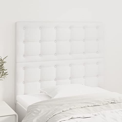 2er-Set Kunstleder Kopfteile Weiß 100x5x78/88 cm, Höhenverstellbares Bett Kopfteil mit Holzbeinen, Stilvolle Wandpaneele für Schlafzimmer, Robuster Wandschutz 2er-Set Kunstleder Kopfteile Weiß 100x5x78/88 cm, Höhenverstellbares Bett Kopfteil mit Holzbeinen, Stilvolle Wandpaneele für Schlafzimmer, Robuster Wandschutz von Mandloder
