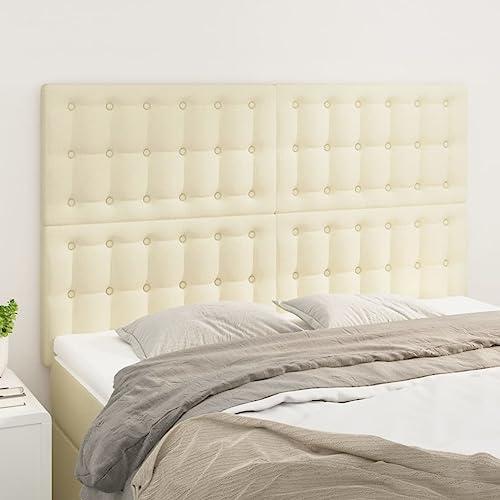 4 STK. Creme Kunstleder Kopfteile, 72x5x78/88 cm, Höhenverstellbar, Stilvolles Design für Bett & Schlafzimmer, Robuste Holzbeine, Komfortable Unterstützung zum Lesen 4 STK. Creme Kunstleder Kopfteile, 72x5x78/88 cm, Höhenverstellbar, Stilvolles Design für Bett & Schlafzimmer, Robuste Holzbeine, Komfortable Unterstützung zum Lesen von Mandloder