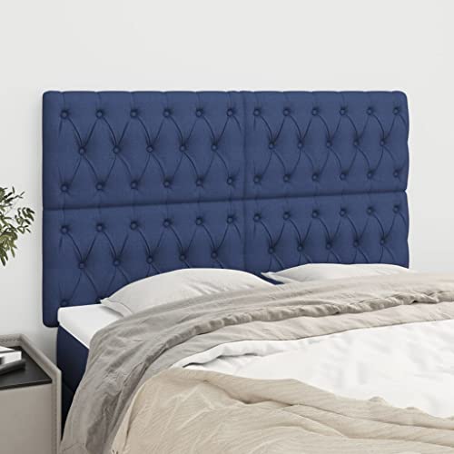 4 STK. Kopfteile, Blau, 72x7x78/88 cm, Stoff, Höhenverstellbar, Robuste Holzbeine für Bett, Langlebiges Bett-Kopfteil 4 STK. Kopfteile, Blau, 72x7x78/88 cm, Stoff, Höhenverstellbar, Robuste Holzbeine für Bett, Langlebiges Bett-Kopfteil von Mandloder