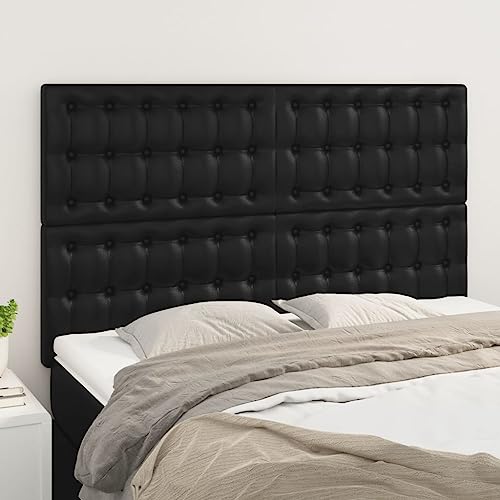 4 STK. Kopfteile Schwarz, 72x5x78/88 cm Kunstleder, Höhenverstellbar für Bett, Robuste Holzbeine, Schlafzimmer & Zuhause, Elegantes Design 4 STK. Kopfteile Schwarz, 72x5x78/88 cm Kunstleder, Höhenverstellbar für Bett, Robuste Holzbeine, Schlafzimmer & Zuhause, Elegantes Design von Mandloder