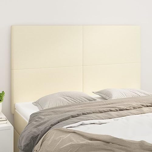 4er-Set Cremefarbene Kunstleder Kopfteile, 72x5x78/88 cm, Höhenverstellbar, Stilvolle Wandpaneele für Schlafzimmer, Robustes Bett-Kopfteil 4er-Set Cremefarbene Kunstleder Kopfteile, 72x5x78/88 cm, Höhenverstellbar, Stilvolle Wandpaneele für Schlafzimmer, Robustes Bett-Kopfteil von Mandloder