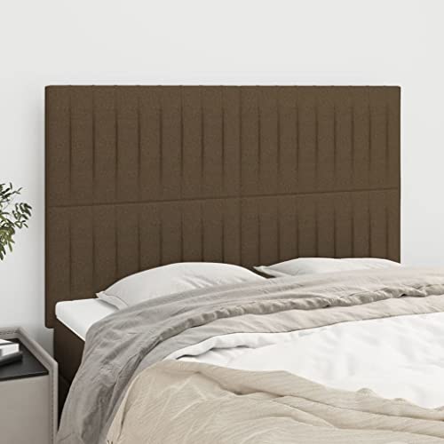4er-Set Dunkelbraune Kopfteile aus Stoff, 72x5x78/88 cm, Höhenverstellbare Wandpaneele für Schlafzimmer Betten, Robuste Holzbeine 4er-Set Dunkelbraune Kopfteile aus Stoff, 72x5x78/88 cm, Höhenverstellbare Wandpaneele für Schlafzimmer Betten, Robuste Holzbeine von Mandloder