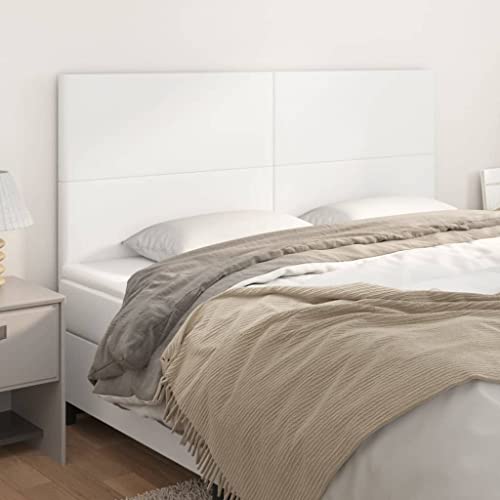 4er-Set Kopfteil Weiß, Kunstleder, Höhenverstellbar, 100x5x78/88 cm, Robustes Bett Rückenpolster für Schlafzimmer, Elegantes Wandpaneel 4er-Set Kopfteil Weiß, Kunstleder, Höhenverstellbar, 100x5x78/88 cm, Robustes Bett Rückenpolster für Schlafzimmer, Elegantes Wandpaneel von Mandloder