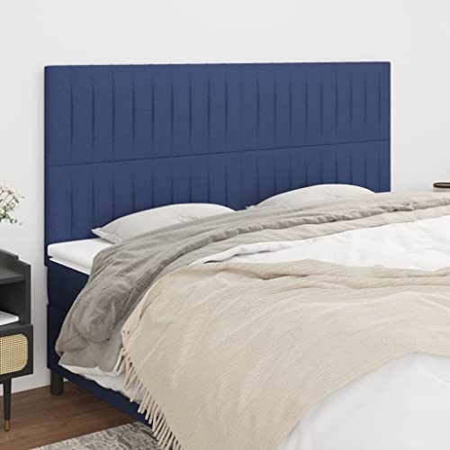 4er-Set Kopfteile, Blau, 80x5x78/88 cm, Stoff, verstellbar, für Schlafzimmer, bequemer Wandschutz 4er-Set Kopfteile, Blau, 80x5x78/88 cm, Stoff, verstellbar, für Schlafzimmer, bequemer Wandschutz von Mandloder