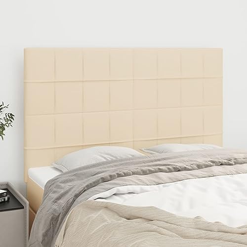 4er-Set Kopfteile, Creme Stoff, 72x5x78/88 cm, Höhenverstellbar, Robuste Holzbeine, Ideal für Schlafzimmer, Atmungsaktives Material, Einfache Montage 4er-Set Kopfteile, Creme Stoff, 72x5x78/88 cm, Höhenverstellbar, Robuste Holzbeine, Ideal für Schlafzimmer, Atmungsaktives Material, Einfache Montage von Mandloder