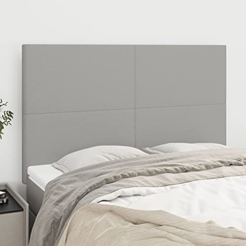 4er-Set Kopfteile, hellgrau, 72x5x78/88 cm Stoff, höhenverstellbar, Robustes Holz, langlebig, ideal für Schlafzimmer, bequemes Rückenpolster 4er-Set Kopfteile, hellgrau, 72x5x78/88 cm Stoff, höhenverstellbar, Robustes Holz, langlebig, ideal für Schlafzimmer, bequemes Rückenpolster von Mandloder