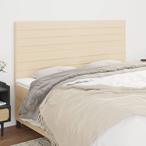 4er Set Kopfteile Creme, 90x5x78/88 cm, Höhenverstellbar, Robuster Stoff, Langlebige Holzbeine, Komfortable Unterstützung für Schlafzimmerbetten 4er Set Kopfteile Creme, 90x5x78/88 cm, Höhenverstellbar, Robuster Stoff, Langlebige Holzbeine, Komfortable Unterstützung für Schlafzimmerbetten von Mandloder