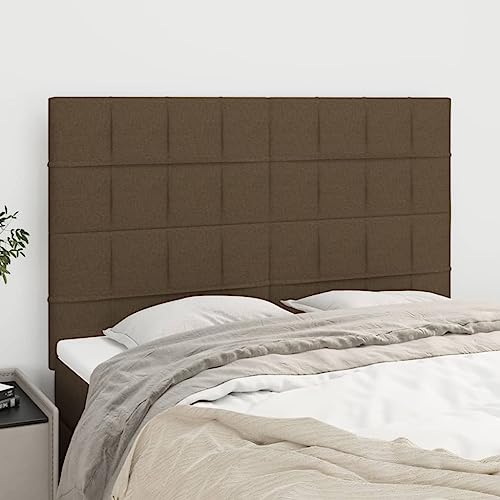 4er-Set Kopfteile Dunkelbraun Stoff für Betten, verstellbar 72x5x78/88 cm, atmungsaktive Wandpaneele, langlebiger Wandschutz für Schlafzimmer 4er-Set Kopfteile Dunkelbraun Stoff für Betten, verstellbar 72x5x78/88 cm, atmungsaktive Wandpaneele, langlebiger Wandschutz für Schlafzimmer von Mandloder