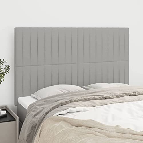 4er-Set Kopfteile Hellgrau 72x5x78/88 cm Stoff, Höhenverstellbar mit Holzbeinen, Klassisches Design für Bettrahmen Schlafzimmer, Weiches Rückenpolster Wandpaneele 4er-Set Kopfteile Hellgrau 72x5x78/88 cm Stoff, Höhenverstellbar mit Holzbeinen, Klassisches Design für Bettrahmen Schlafzimmer, Weiches Rückenpolster Wandpaneele von Mandloder