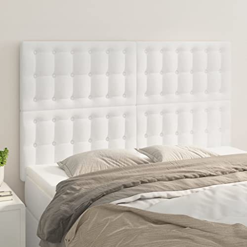 4er-Set Kopfteile Weiß, 72x5x78/88 cm, Höhenverstellbar, Robuste Kunstleder Polsterung für Einzelbetten, Stilvolles Design mit Holzbeinen, Einfache Montage, Ideal für Schlafzimmer 4er-Set Kopfteile Weiß, 72x5x78/88 cm, Höhenverstellbar, Robuste Kunstleder Polsterung für Einzelbetten, Stilvolles Design mit Holzbeinen, Einfache Montage, Ideal für Schlafzimmer von Mandloder