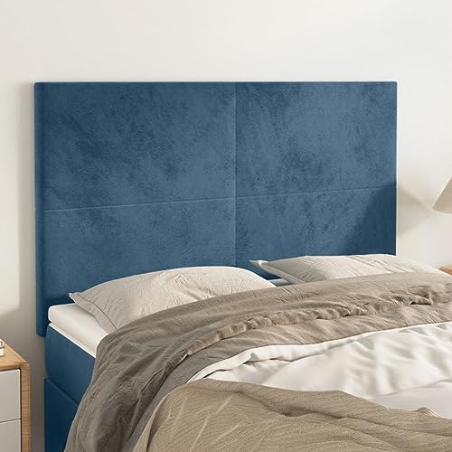 4er-Set Kopfteile dunkelblau, 72x5x78/88 cm Samt, weiche Wandpaneele für Betten, höhenverstellbar mit Holzbeinen, ideal als bequemer Rückenschutz im Schlafzimmer 4er-Set Kopfteile dunkelblau, 72x5x78/88 cm Samt, weiche Wandpaneele für Betten, höhenverstellbar mit Holzbeinen, ideal als bequemer Rückenschutz im Schlafzimmer von Mandloder