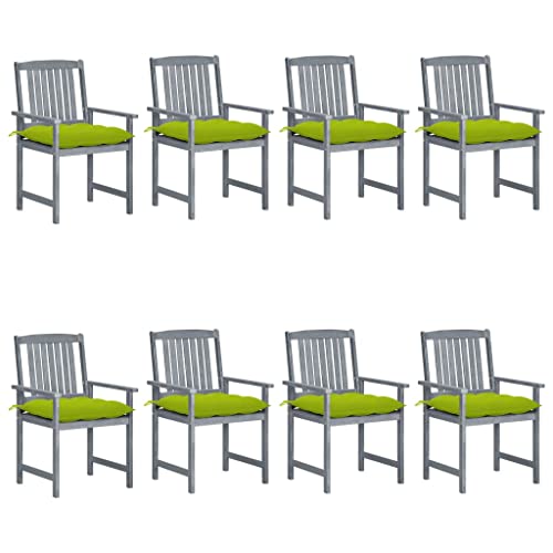 8er Set Gartenstühle mit Kissen, Massivholz Akazie Grau, Hochlehner Outdoor Gartenmöbel Stühle für Terrasse & Balkon, Wetterfest & Langlebig, 61x57x92cm 8er Set Gartenstühle mit Kissen, Massivholz Akazie Grau, Hochlehner Outdoor Gartenmöbel Stühle für Terrasse & Balkon, Wetterfest & Langlebig, 61x57x92cm von Mandloder
