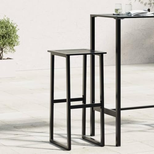Barhocker 2er Set Schwarz 38x38x80 cm, Pulverbeschichteter Stahl, robuste Gartenmöbel Stühle für Garten Balkon Terrasse, vielseitige Outdoor Möbel für Küche, mit Fußstütze, 110 kg Tragkraft. Barhocker 2er Set Schwarz 38x38x80 cm, Pulverbeschichteter Stahl, robuste Gartenmöbel Stühle für Garten Balkon Terrasse, vielseitige Outdoor Möbel für Küche, mit Fußstütze, 110 kg Tragkraft. von Mandloder