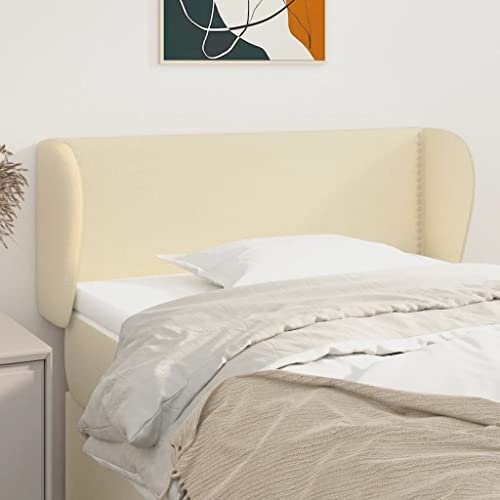 Cremefarbenes Kopfteil mit Ohren, 103x23x78/88 cm, verstellbar, aus strapazierfähigem Kunstleder, Elegantes Design, für Ihr Schlafzimmer Bett Cremefarbenes Kopfteil mit Ohren, 103x23x78/88 cm, verstellbar, aus strapazierfähigem Kunstleder, Elegantes Design, für Ihr Schlafzimmer Bett von Mandloder