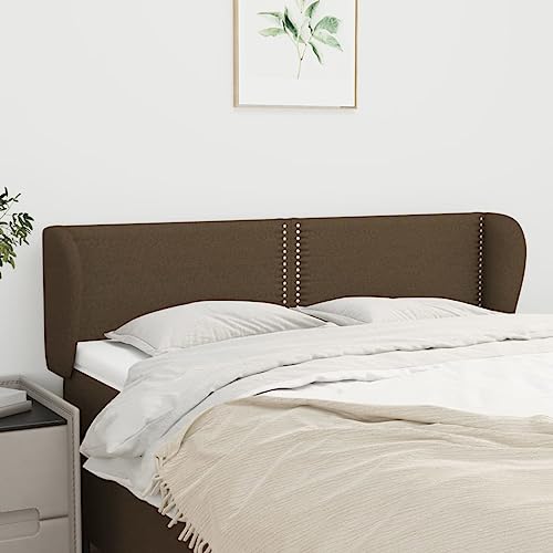 Dunkelbraunes Kopfteil mit Ohren, 147x23x78/88 cm, verstellbare Höhe, robuster Stoff, Massivholzbeine, Elegantes Design für Schlafzimmer-Betten, langlebiger Wandschutz Dunkelbraunes Kopfteil mit Ohren, 147x23x78/88 cm, verstellbare Höhe, robuster Stoff, Massivholzbeine, Elegantes Design für Schlafzimmer-Betten, langlebiger Wandschutz von Mandloder