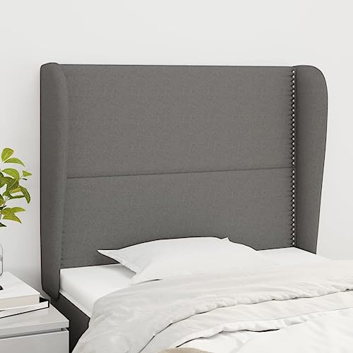 Dunkelgraues Kopfteil mit Ohren, 103x23x118/128 cm, verstellbares Stoff-Polster für Bett, Robustes Headboard mit Holzbeinen, idealer Wandschutz Dunkelgraues Kopfteil mit Ohren, 103x23x118/128 cm, verstellbares Stoff-Polster für Bett, Robustes Headboard mit Holzbeinen, idealer Wandschutz von Mandloder