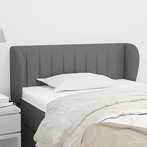 Dunkelgraues Kopfteil mit Ohren, 103x23x78/88 cm, aus atmungsaktivem Stoff, höhenverstellbar für Bett, Stabiler Wandschutz, modernes Design Dunkelgraues Kopfteil mit Ohren, 103x23x78/88 cm, aus atmungsaktivem Stoff, höhenverstellbar für Bett, Stabiler Wandschutz, modernes Design von Mandloder