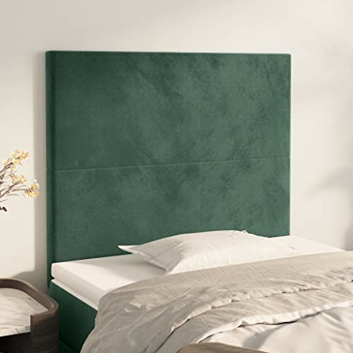 Dunkelgrüne Samt Kopfteile 2er-Set, Höhenverstellbar 100x5x78/88 cm, Weich Gepolstertes Rückenpolster für Einzelbetten & Doppelbetten, Stabiler Wandschutz Dunkelgrüne Samt Kopfteile 2er-Set, Höhenverstellbar 100x5x78/88 cm, Weich Gepolstertes Rückenpolster für Einzelbetten & Doppelbetten, Stabiler Wandschutz von Mandloder