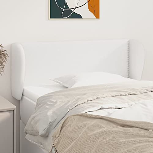 Elegantes Kopfteil mit Ohren, Weiß, 93x23x78/88 cm, aus langlebigem Kunstleder für Einzelbetten, Höhenverstellbar, Robuste Holzbeine für Stabilität, Klassischer Wandschutz Elegantes Kopfteil mit Ohren, Weiß, 93x23x78/88 cm, aus langlebigem Kunstleder für Einzelbetten, Höhenverstellbar, Robuste Holzbeine für Stabilität, Klassischer Wandschutz von Mandloder