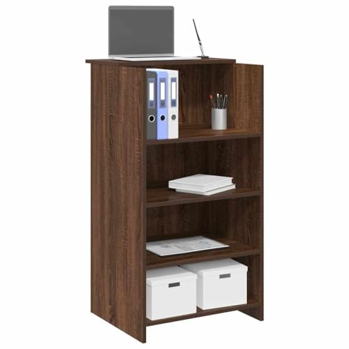Empfangstheke Braun Eichen-Optik, Langlebige Holzwerkstoff-Kassentheke mit Integriertem Regal, 55x50x103,5 cm, für Büro, Hotel, Salon, Einfache Installation Empfangstheke Braun Eichen-Optik, Langlebige Holzwerkstoff-Kassentheke mit Integriertem Regal, 55x50x103,5 cm, für Büro, Hotel, Salon, Einfache Installation von Mandloder