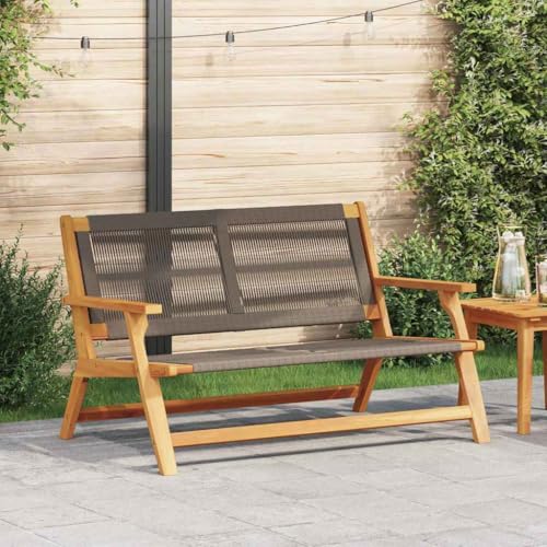 Gartenmöbel Set Grau, Massivholz Akazie Sitzbank 78 x 122 x 73 cm, Robuste Outdoor Möbel für Garten & Terrasse, Modernes Design für Entspannung, Ideal als Ergänzung zu Gartenstühlen von Mandloder