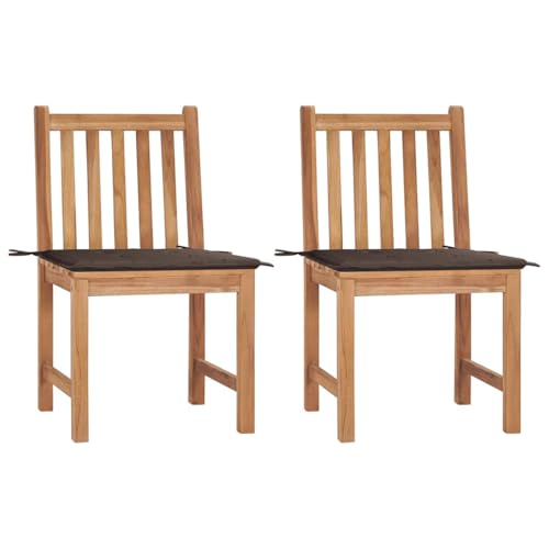 Gartenstühle 2er Set Massivholz Teak Hochlehner mit Taupe Kissen, Fein Geschliffen & Wasserlasiert. Witterungsbeständige Gartenmöbel für Außenbereich Gartenstühle 2er Set Massivholz Teak Hochlehner mit Taupe Kissen, Fein Geschliffen & Wasserlasiert. Witterungsbeständige Gartenmöbel für Außenbereich von Mandloder