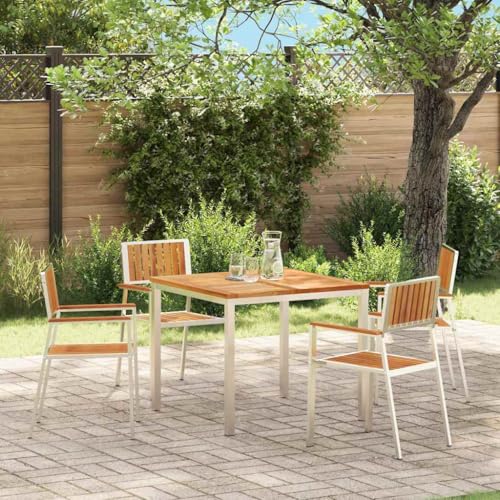 Gartenstühle 4er Set Braun, Massivholz Teak Stühle 56x54.5x87cm, Robuste Outdoor Gartenmöbel für Terrasse & Balkon, Wetterfest Langlebig Modernes Design Gartenstühle 4er Set Braun, Massivholz Teak Stühle 56x54.5x87cm, Robuste Outdoor Gartenmöbel für Terrasse & Balkon, Wetterfest Langlebig Modernes Design von Mandloder